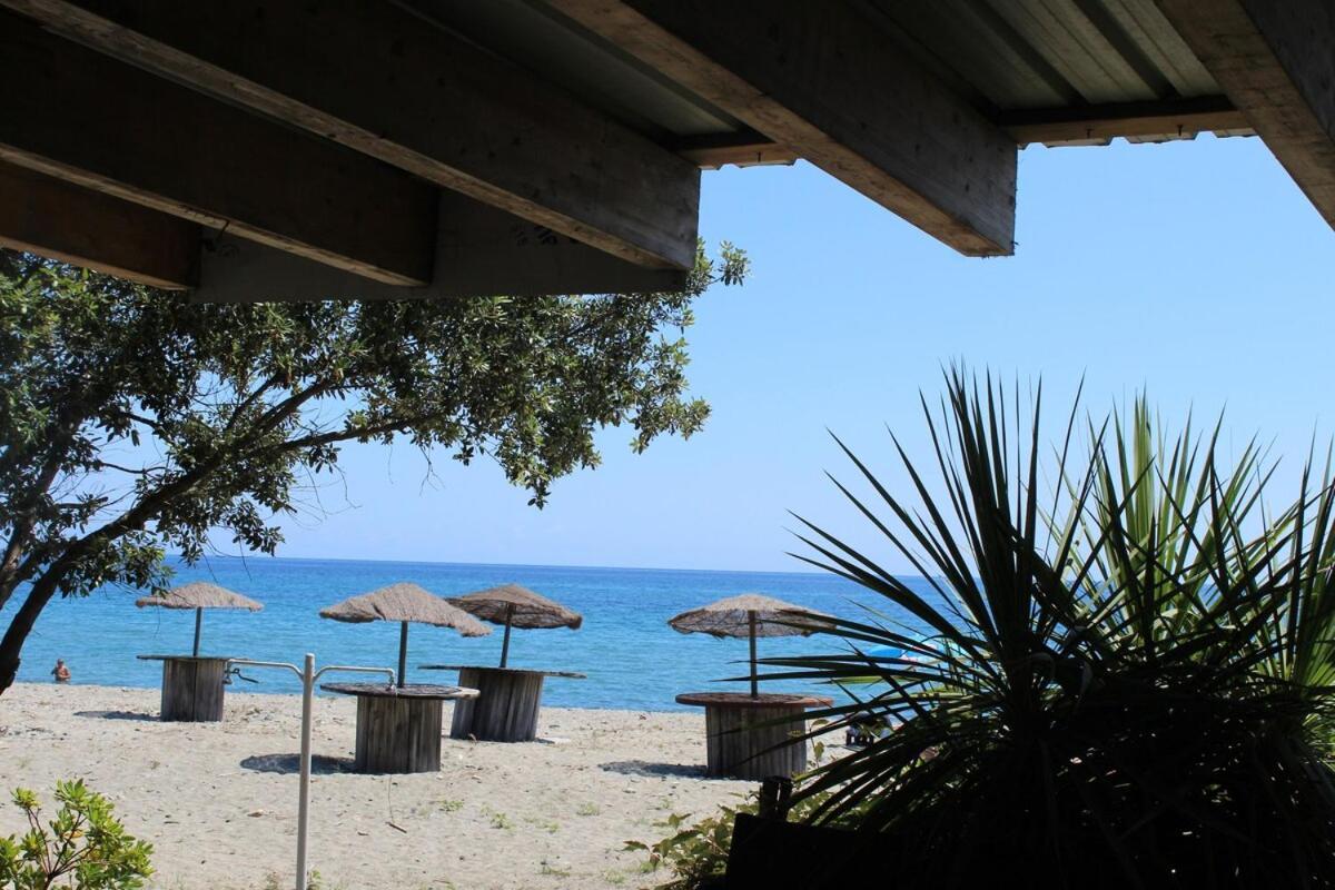 Bord de mer, pieds dans l'eau, vue panoramique Villa San-Nicolao Dış mekan fotoğraf